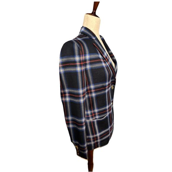 Lauren Ralph Lauren Plaid Blazer Jacket Navy/Red/White Gold Buttons Size M - Picture 4 of 12